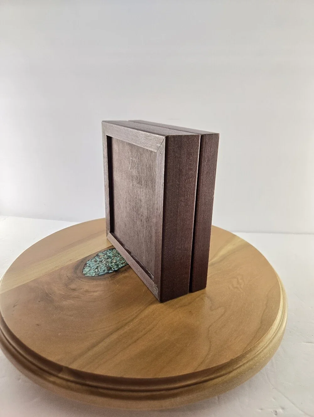 Wooden Keepsake Trinket Box | Cottage Garden Frame Lid Clamshell, Vintage